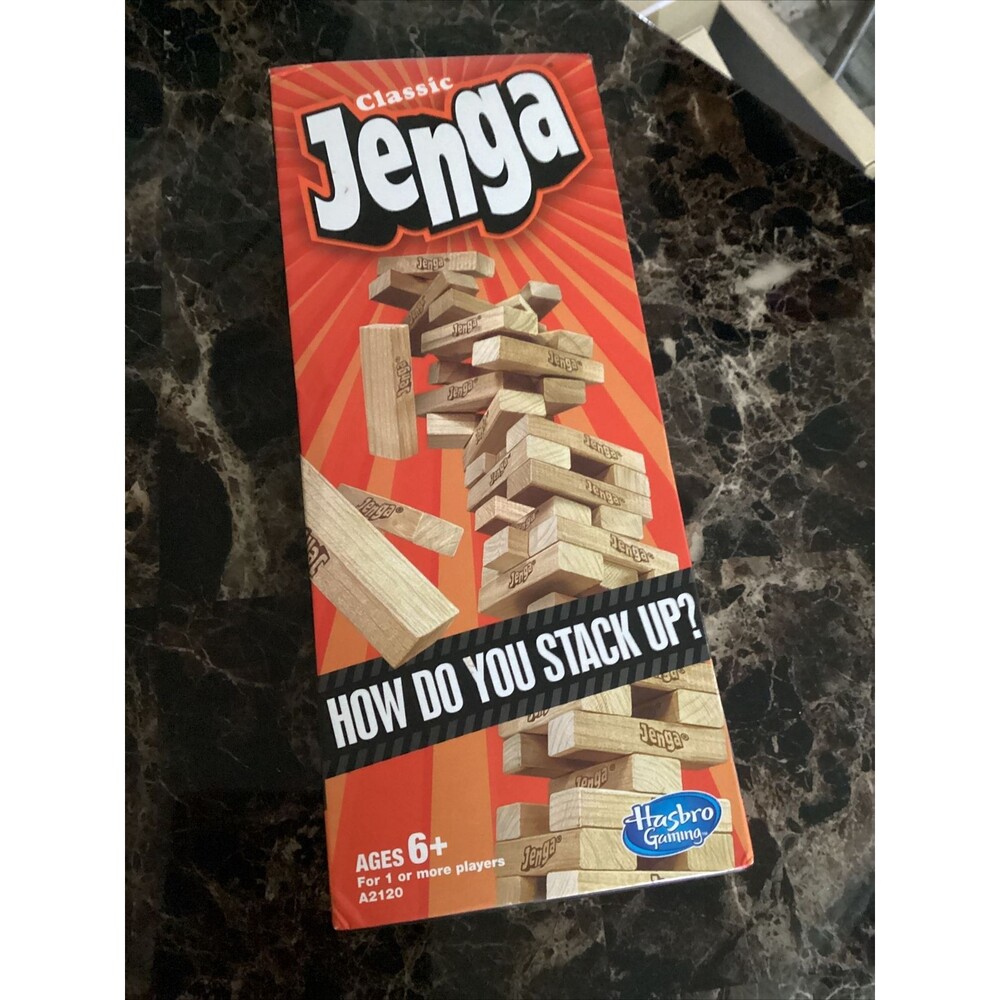 Classic Jenga Game With Genuine Hardwood Hasbro A2120 Ages 6